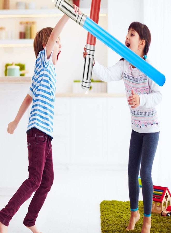 Cotiny 60 Pcs Inflatable Light Saber Sword Toys Blow up Lightsaber Stick for Kids Birthday Cosplay Pool Inflatable Theme Party Supplies, 12 Colors - Image 3